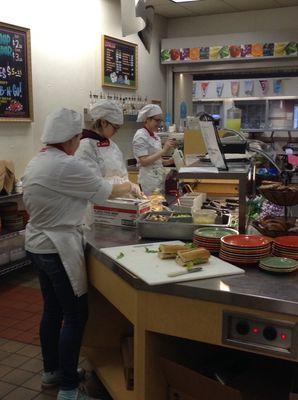 Students serving up lunch at the New Market Deli