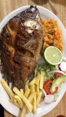 This is my favorite plate of mojarra frita. Love to go enjoy great food.