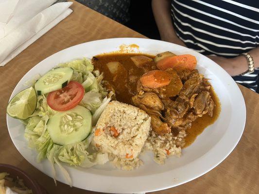 Chicken stew lunch plate