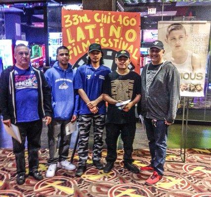 My Dad w/ some of the at risk youth he mentors at the CLFF River East supporting our friend's film, Glorious!