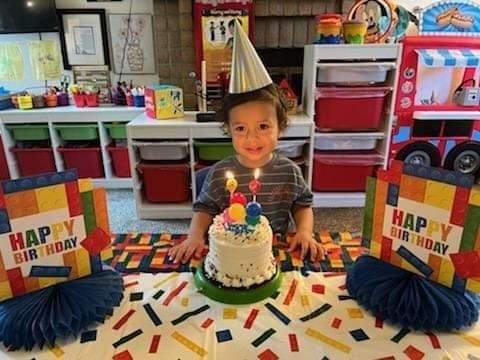 Our son's second birthday with Meme.