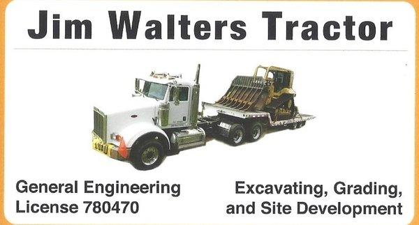 Jim Walters Tractor Service General Engineering License # 780470 Certified DVBE and Small Business P.O. Box 932 Boulder Creek CA 95006