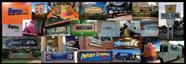 Collage of signs we have completed recently.