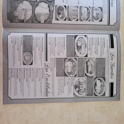 Menu, Page 8: Los Burritos & Las Enchiladas