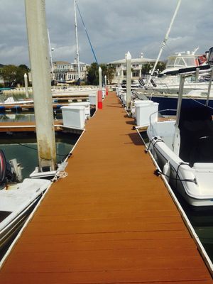 Acryfin applies to a Marina dock