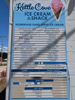 Homemade ice cream flavors.