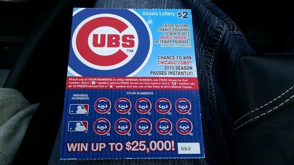 They sell Cubs scratch off tickets!