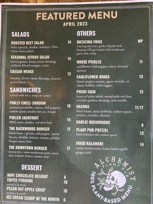 Menu since they don't have it posted anywhere.