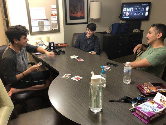 Great room to hang out and play some Exploding Kittens