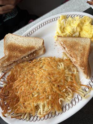 2 egg breakfast with hashbrowns