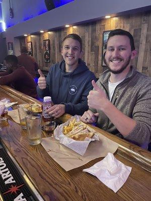 Andrew and Tim enjoying their wonderful food.