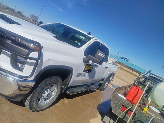 Company fleet vehicle exterior wash