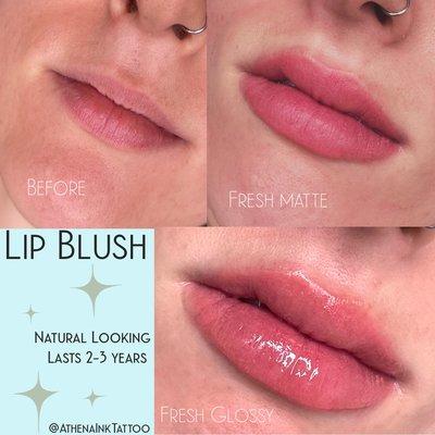 Lip blush tattoo