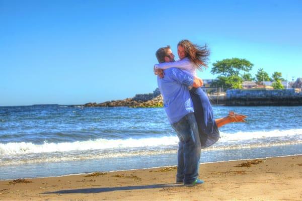 Love Story Engagement Session on the beach in Rockport, MA.