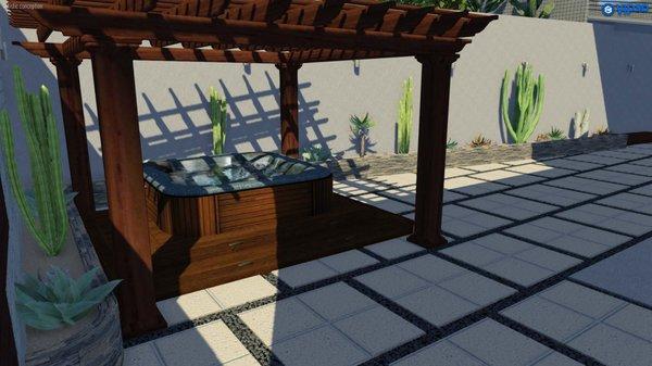 3D Custom Design for Patio and Jacuzzi