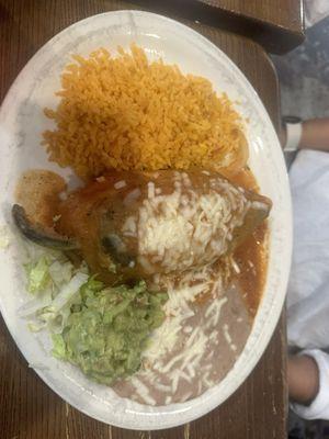 Chile relleno with ranchero sauce