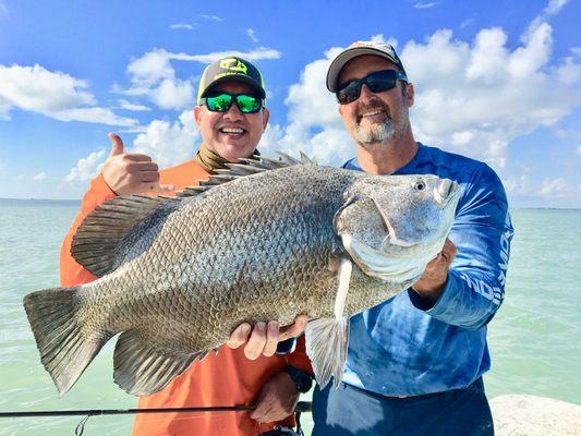 Great time catching this nice Triple Tail at South Padre Island, Texas. First Triple Tail for this client. Great Memory!!!