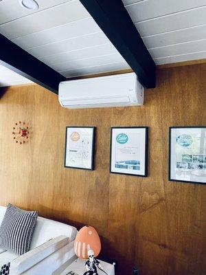 Fujitsu Ductless Mini Split Eichler Home Indoor Wall Mount Installation