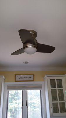 Small ceiling fan with light