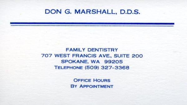 Don G Marshall, DDS