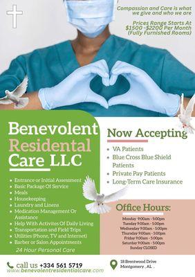 Benevolent Residential Care LLC is a Residential Home for Seniors and Disabled Veterans