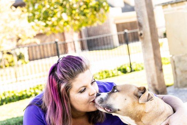 Fur Services Fur Pets Co-Owner, Jessica and Mascot, Abbie