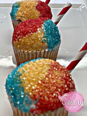 Snow cone themed cupcakes