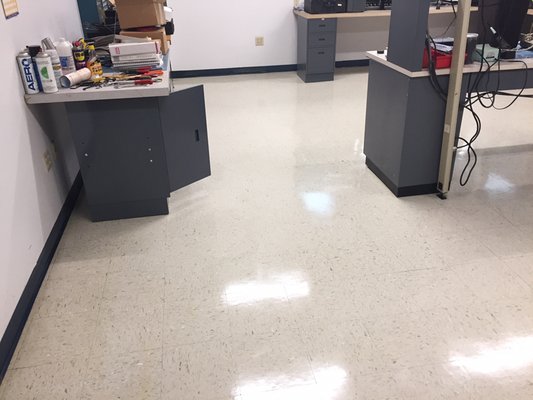 Stripped and Waxed VCT floor