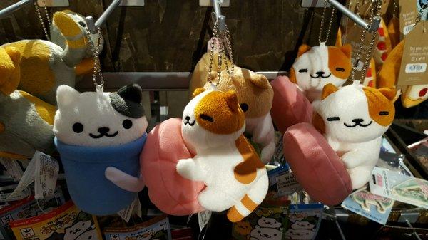 Neko Atsume keychains!!! $12.90 each though. Ouch.