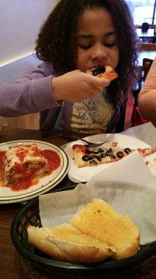 My daughter is loving the pizza