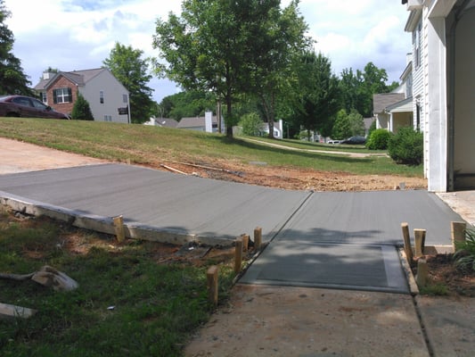 two section of driveway replaced