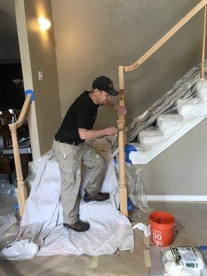 Banister staining