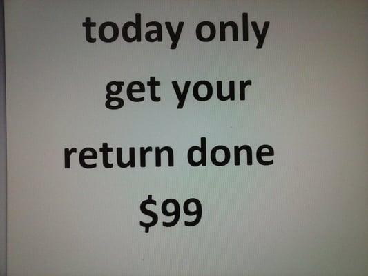 Come in today its 99 dollars