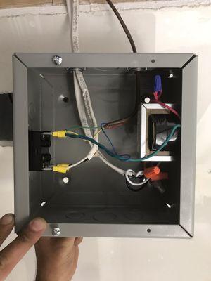 Relay and transformer to run exhaust fan with a low voltage thermostat