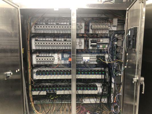 Electrical panel being wired.