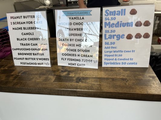 Flavors and prices