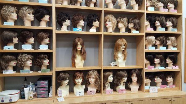 Over 400 name brand wigs in stock. Human Hair, Synthetic and Blends.