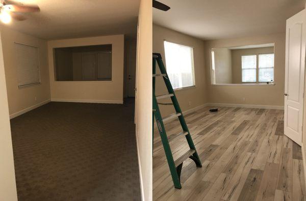 Living Room - before and after