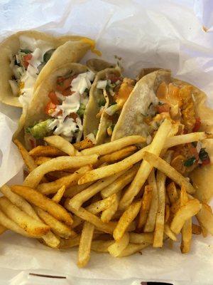 Shrimp  and beef tacos