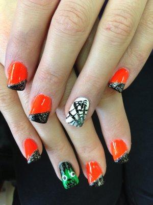 I've been going to Michelle for almost 14 years and here's a peek at all her awesome work! Halloween nails!!  I LOVE THEM!!!