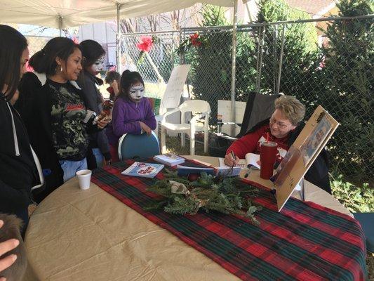 Children's book author Rosa Frost at the Christmas festival