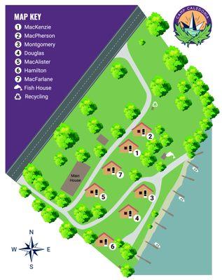 Illustrated map of Camp Caledonia