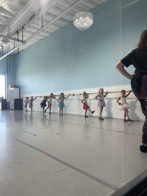 Cute little girls learning ballet