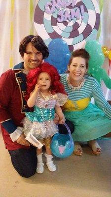 Prince Eric, Ariel and Flounder at Candy Jam, Elevation Church,  2016