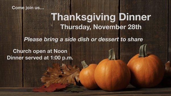 Join us for Thanksgiving!