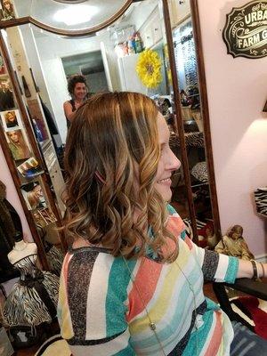 More Balyage Fabulousness with long bob cut