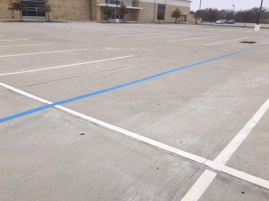 Parking Lot Strips, White and Blue