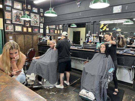 Barbers at work