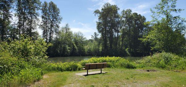 You can sit down and peacefully watch the River.