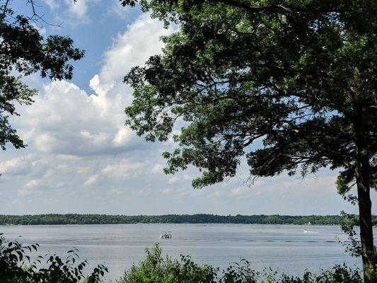 view of Massapoug Lake right at the right.